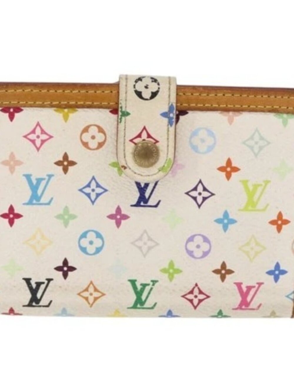 LOUIS VUITTON Multicolor Porte MonnaieViennois Wallet White M92987 Auth 165243 - Picture 10 of 16